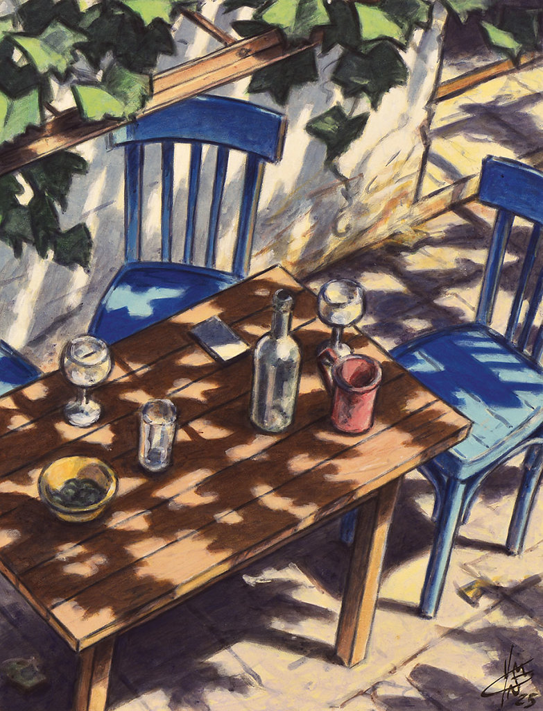 Les chaises bleues 35X27 - 2025